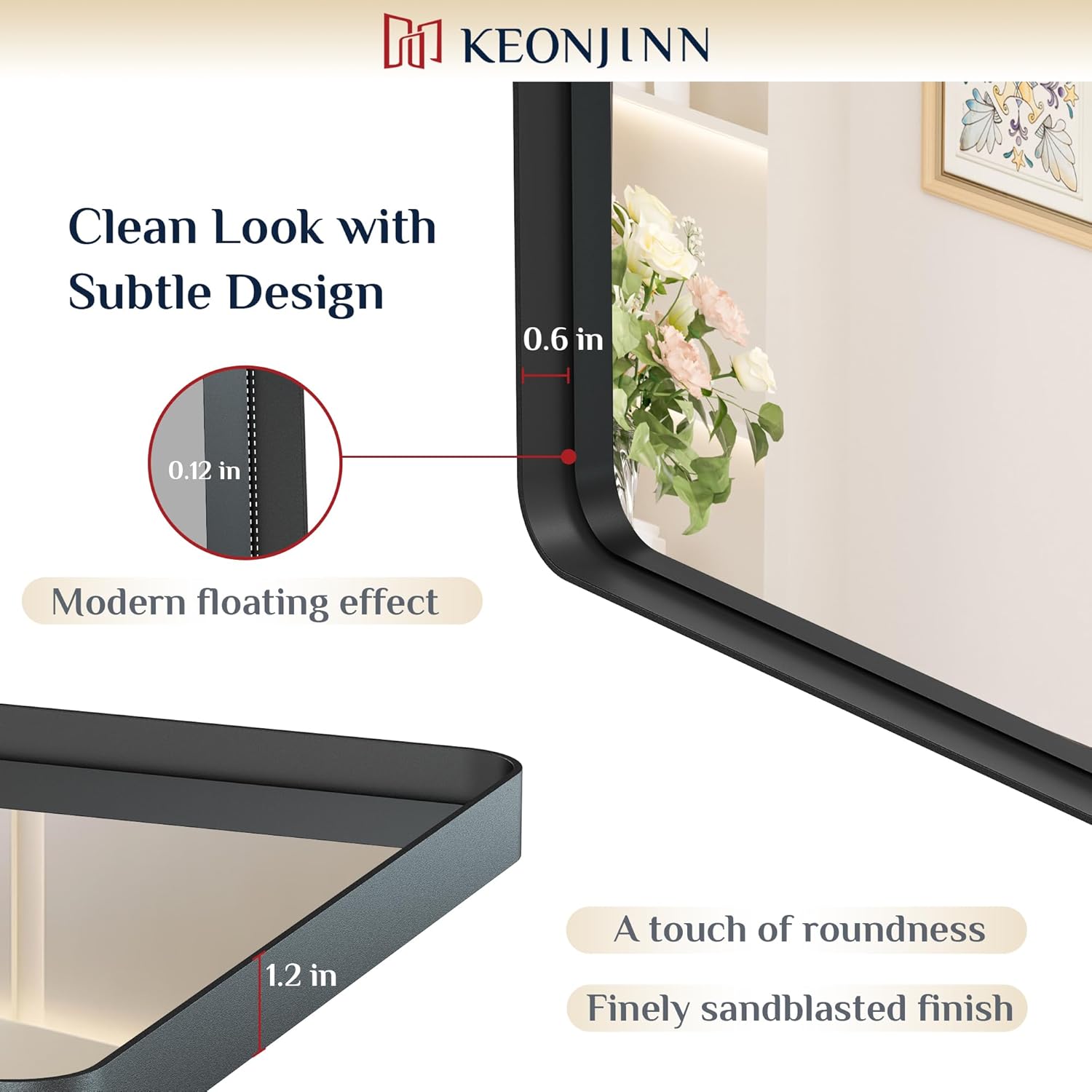 20" x 30" Black Bathroom Mirrors for Over Sink, Rounded Rectangle Bathroom Vanity Mirror