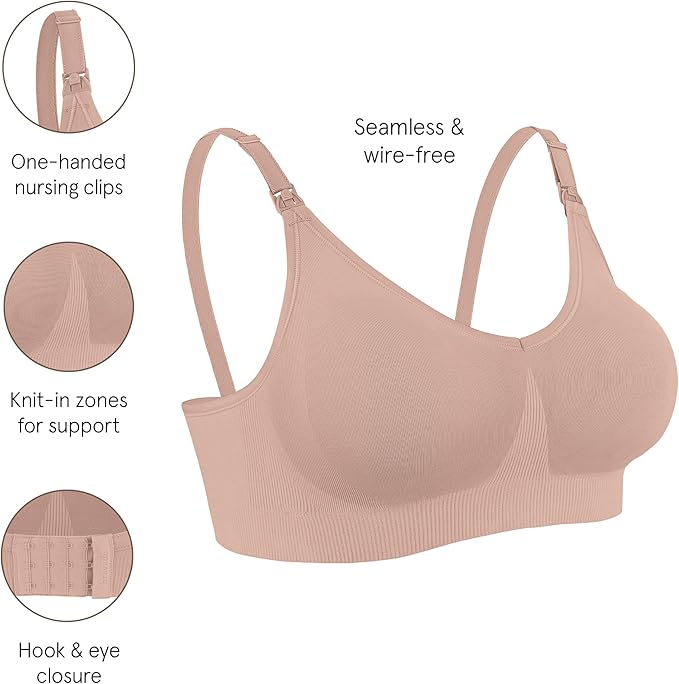 BRAVADO! DESIGNS Nursing Bras for Breastfeeding, Body Silk Seamless Wireless Bras for Women, Full Coverage Maternity Bra