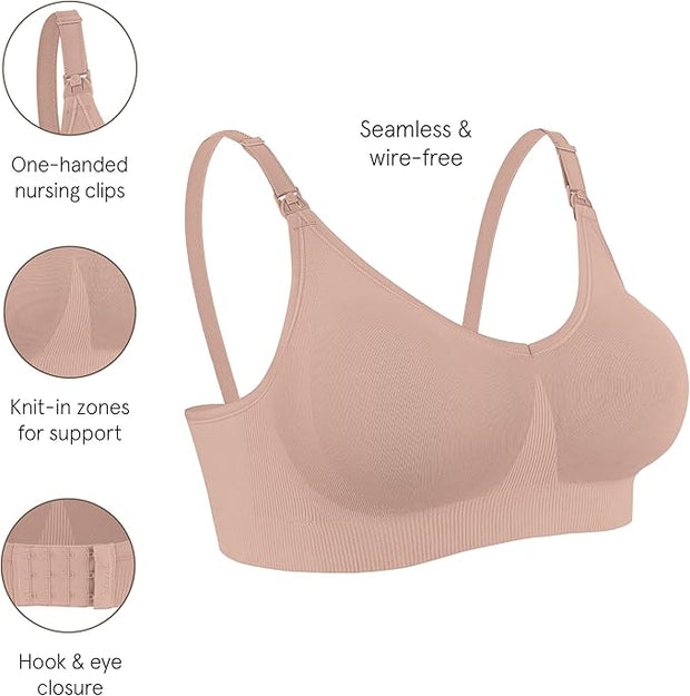 BRAVADO! DESIGNS Nursing Bras for Breastfeeding, Body Silk Seamless Wireless Bras for Women, Full Coverage Maternity Bra