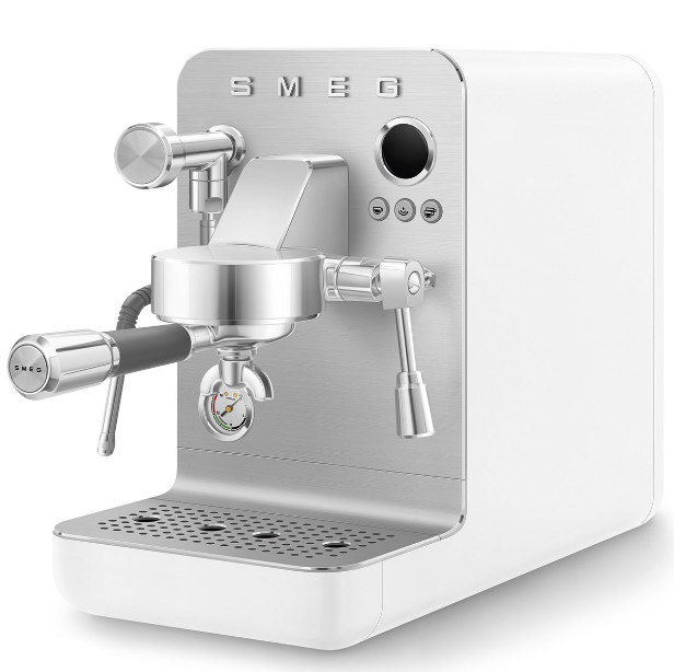 SMEG Espresso Manual Coffee Machine in White - EMC02WHMUS