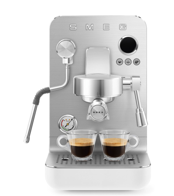 SMEG Espresso Manual Coffee Machine in White - EMC02WHMUS