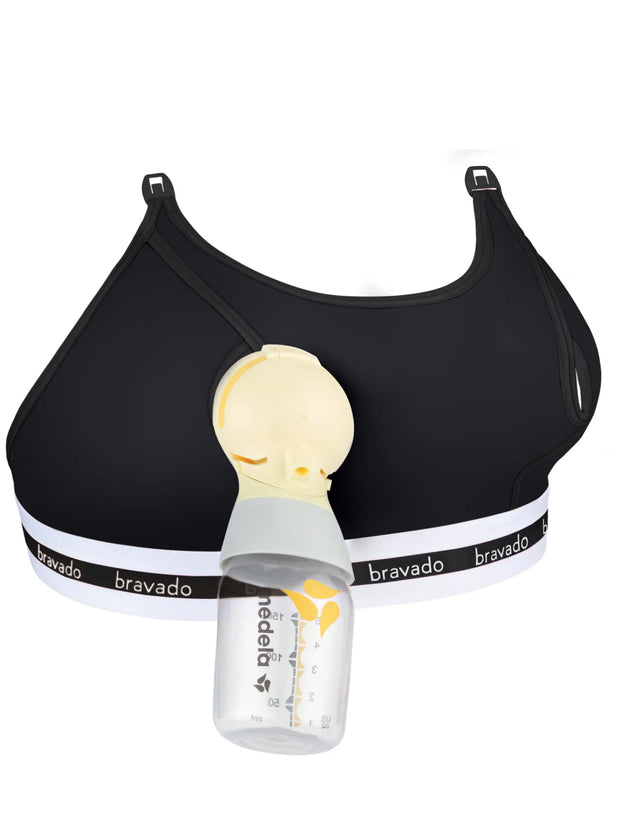 Bravado Designs  Clip and Pump Hands-Free Nursing Sustainable Bra Accessory, Black