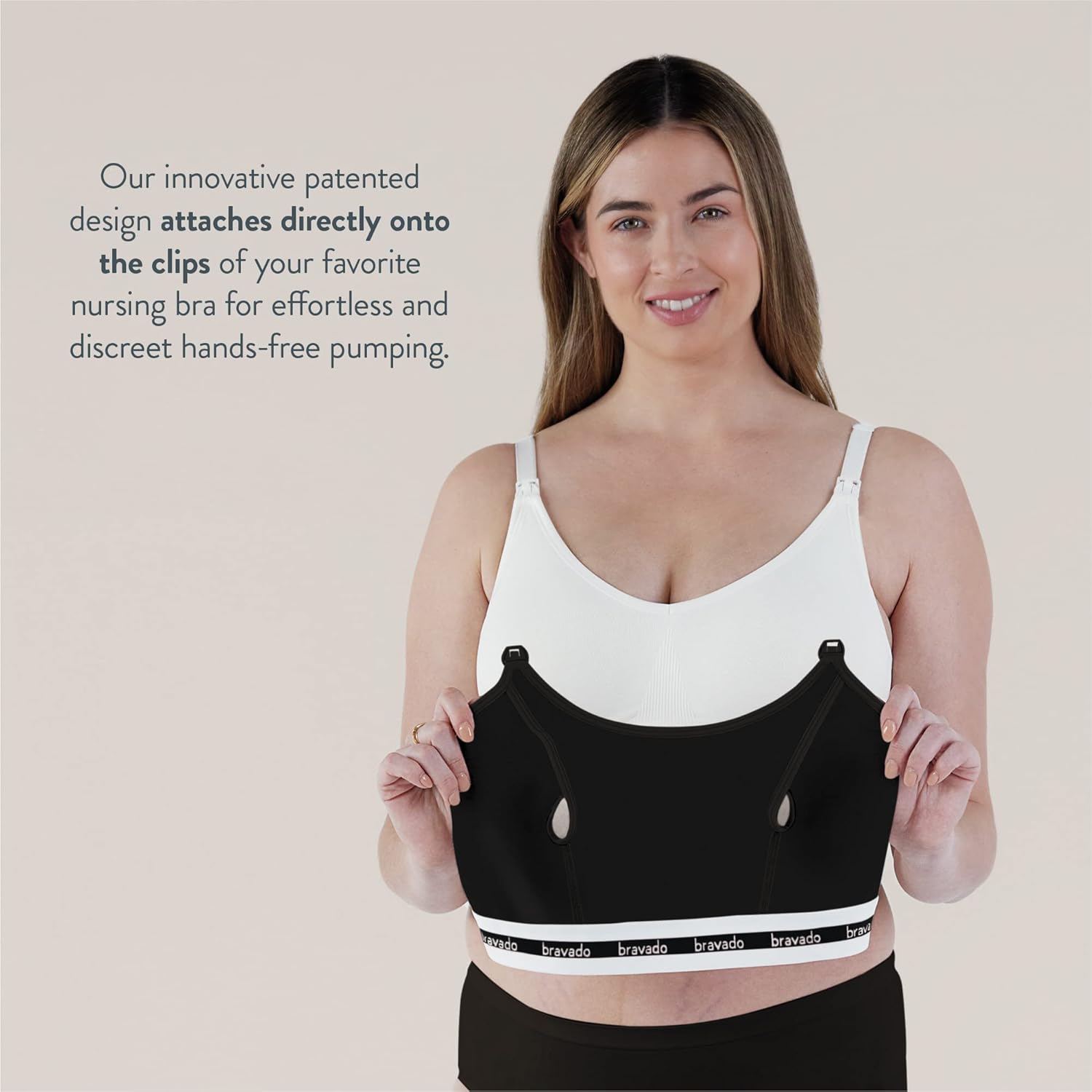 Bravado Designs  Clip and Pump Hands-Free Nursing Sustainable Bra Accessory, Black