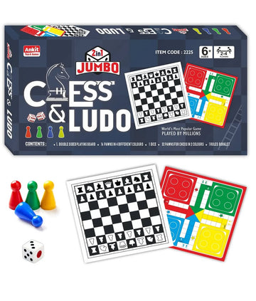Ankit Toys & Games 2 IN 1 Jumbo Chess & Ludo - Multicolor