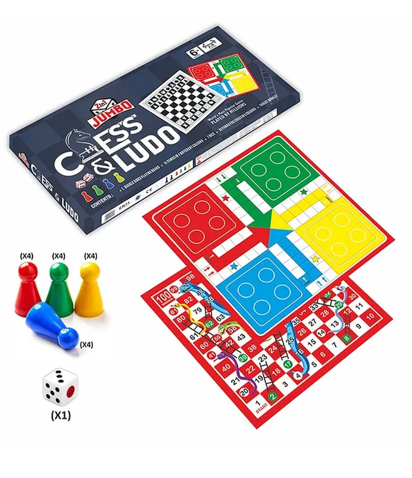 Ankit Toys & Games 2 IN 1 Jumbo Chess & Ludo - Multicolor