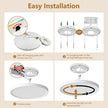 Dimmable 12Inch LED Flush Mount Ceiling Light, 24W, 2520LM, 2700K/3000K/4000K/5000K/6000K CCT Selectable,LED Round Flat Panel Light Dimmable from 5% to 100% for Bedroom,Kitchen,Hallway, White 12PK