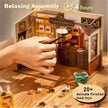 Rolife DIY Miniature Dollhouse Kit, Build Becka's Bakery Diorama House Building Set with LED DG161