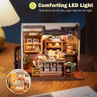 Rolife DIY Miniature Dollhouse Kit, Build Becka's Bakery Diorama House Building Set with LED DG161