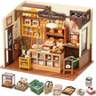Rolife DIY Miniature Dollhouse Kit, Build Becka's Bakery Diorama House Building Set with LED DG161