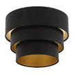 3-Tier Black Drum Chandelier, Modern Ceiling Pendant Lights Fixture Round Adjustable