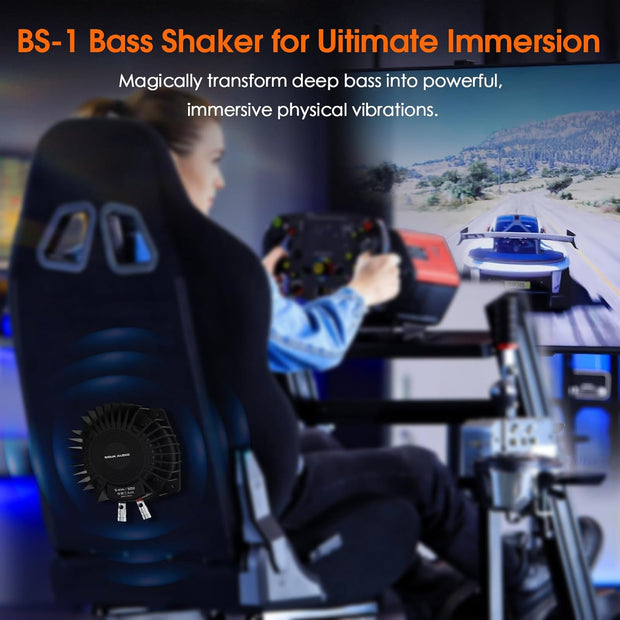 Douk Audio BS-1 Bass Shaker: 50W High Power Tactile Subwoofer Transducer for Home Theater, Car Audio & Gaming Chair Vibration Immersion (1 Pair)