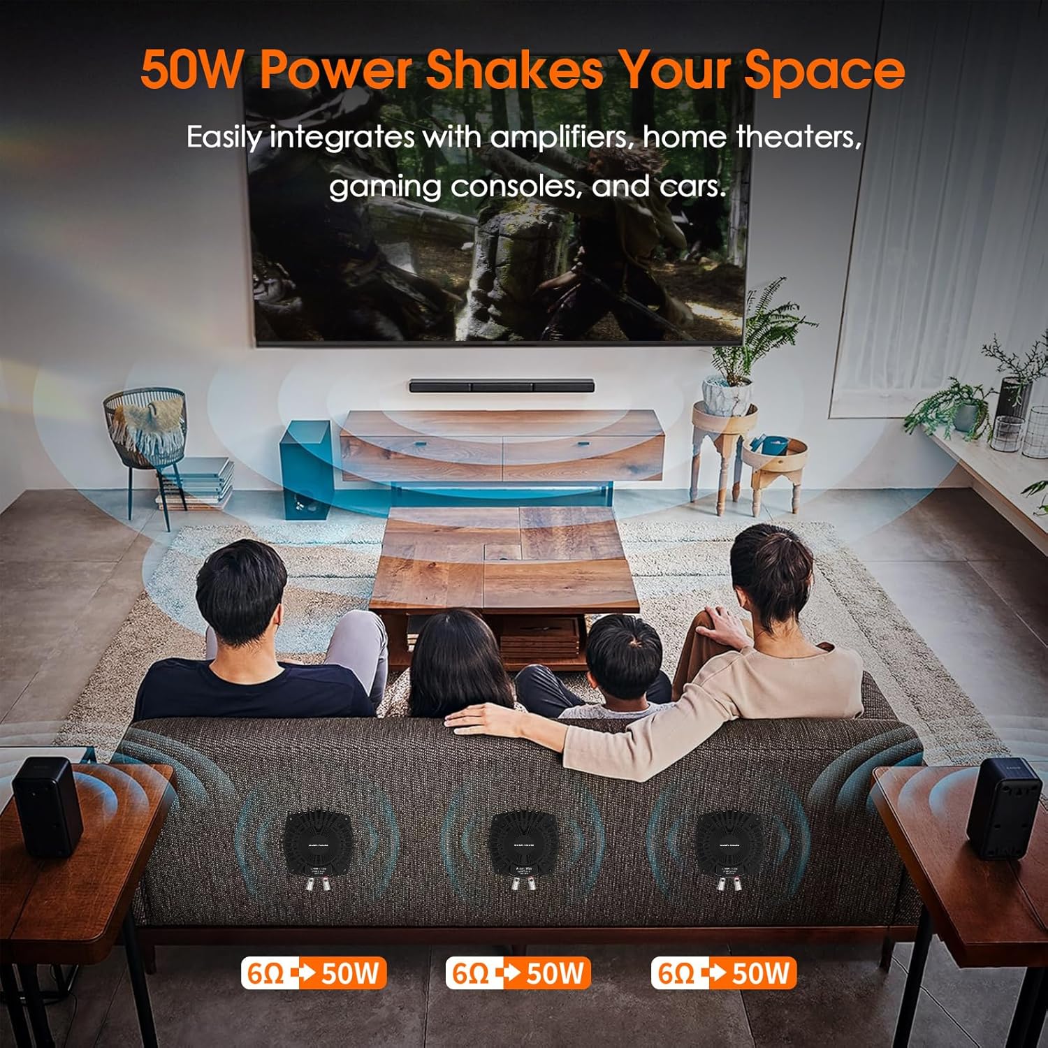 Douk Audio BS-1 Bass Shaker: 50W High Power Tactile Subwoofer Transducer for Home Theater, Car Audio & Gaming Chair Vibration Immersion (1 Pair)