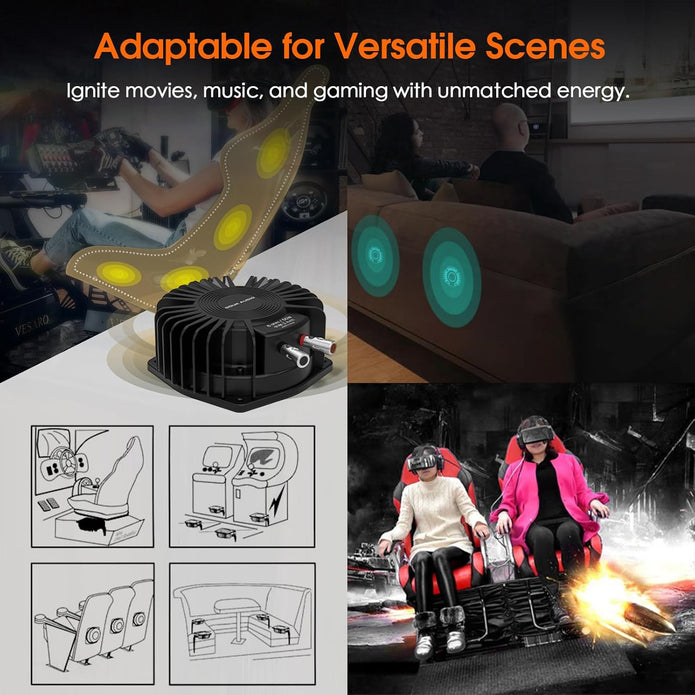 Douk Audio BS-1 Bass Shaker: 50W High Power Tactile Subwoofer Transducer for Home Theater, Car Audio & Gaming Chair Vibration Immersion (1 Pair)