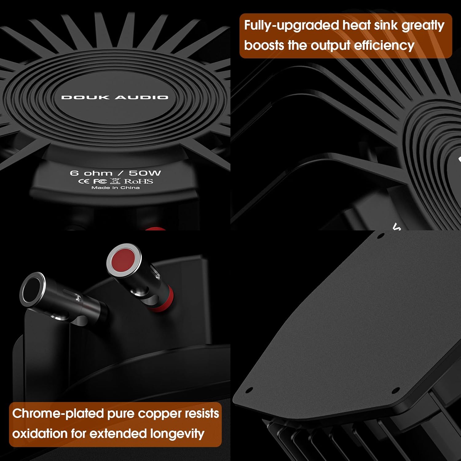 Douk Audio BS-1 Bass Shaker: 50W High Power Tactile Subwoofer Transducer for Home Theater, Car Audio & Gaming Chair Vibration Immersion (1 Pair)