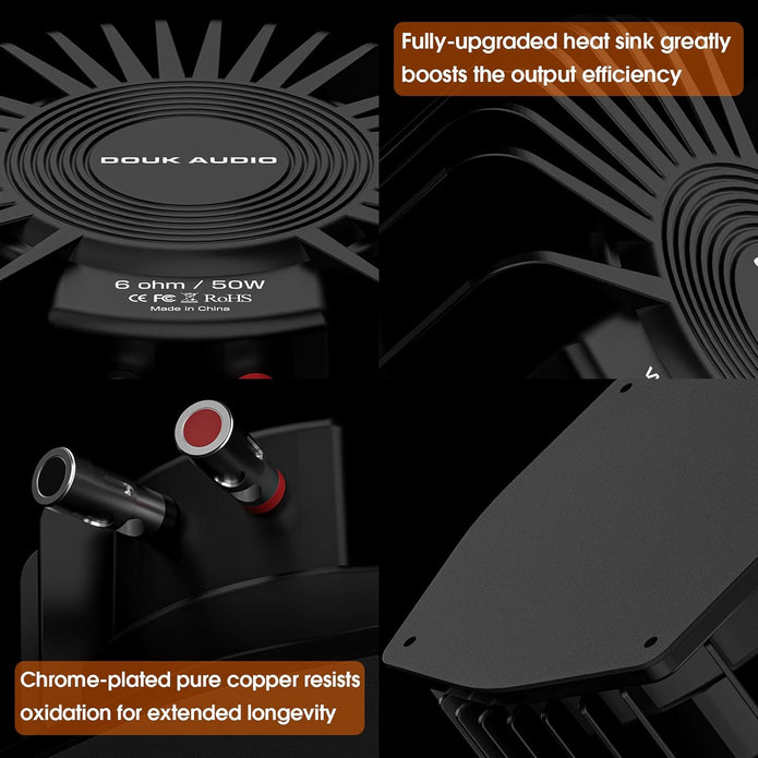 Douk Audio BS-1 Bass Shaker: 50W High Power Tactile Subwoofer Transducer for Home Theater, Car Audio & Gaming Chair Vibration Immersion (1 Pair)