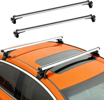 47.24in Universal Top Roof Rack Cross Bar Cargo Carrier Aluminum Crossbar Rack w/ 165LBS Capacity Fit for Most Vehicle Wagon Car Without Roof Side Rail