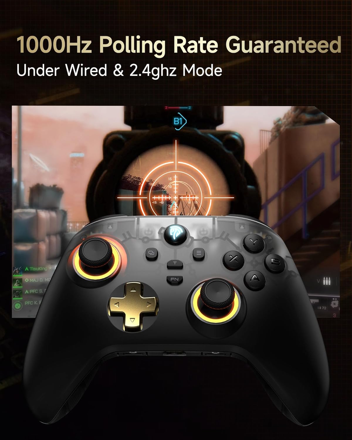 EasySMX D05 PC Controller - Enhanced Wireless Bluetooth Pro Controller with Charging Dock