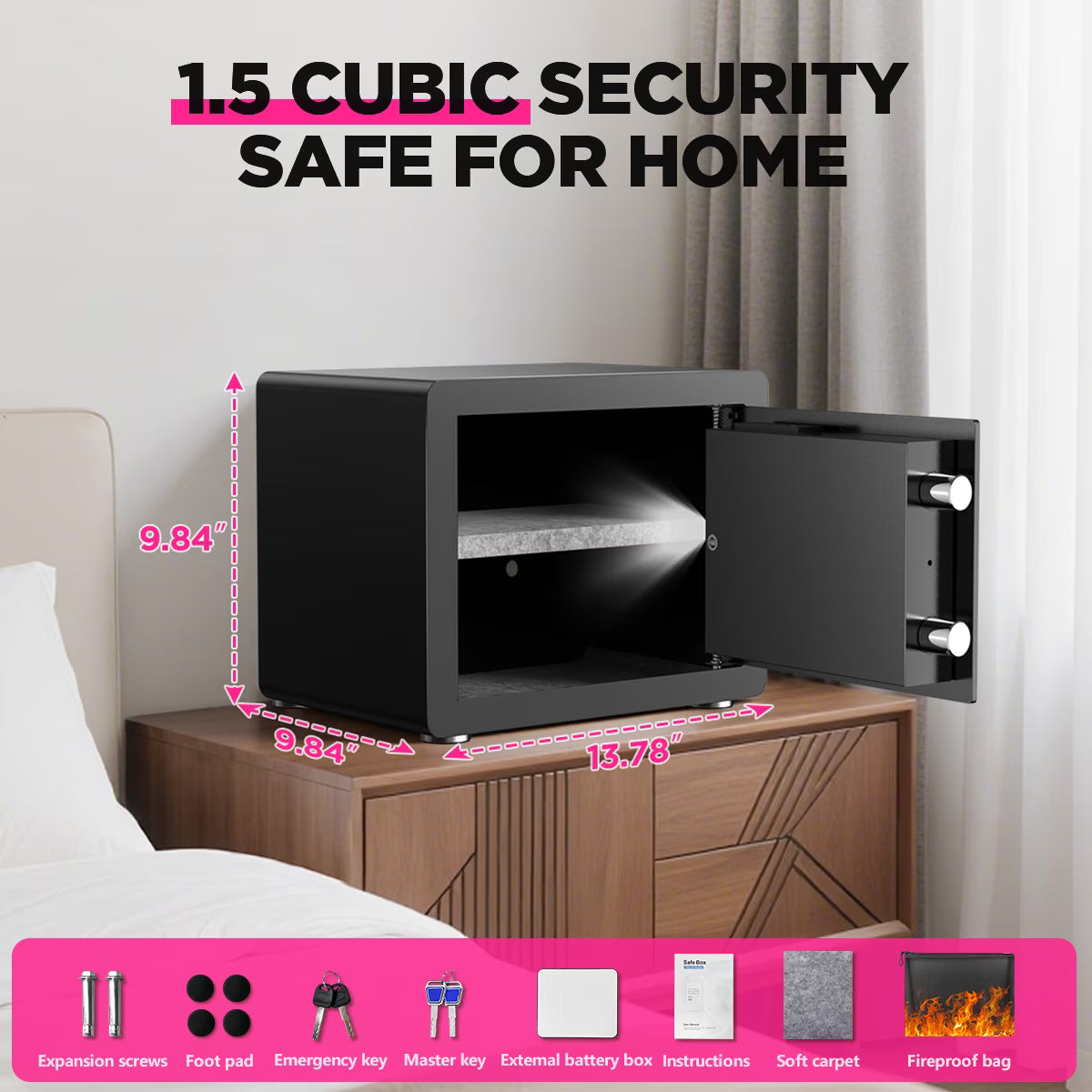 NEW 1.5 Cuft Home Security Safe Box with Digital Keypad - XX03