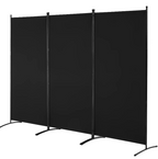 VEVOR Room Divider 3 Panels Fabric Room Privacy Screen for Office Bedroom Black