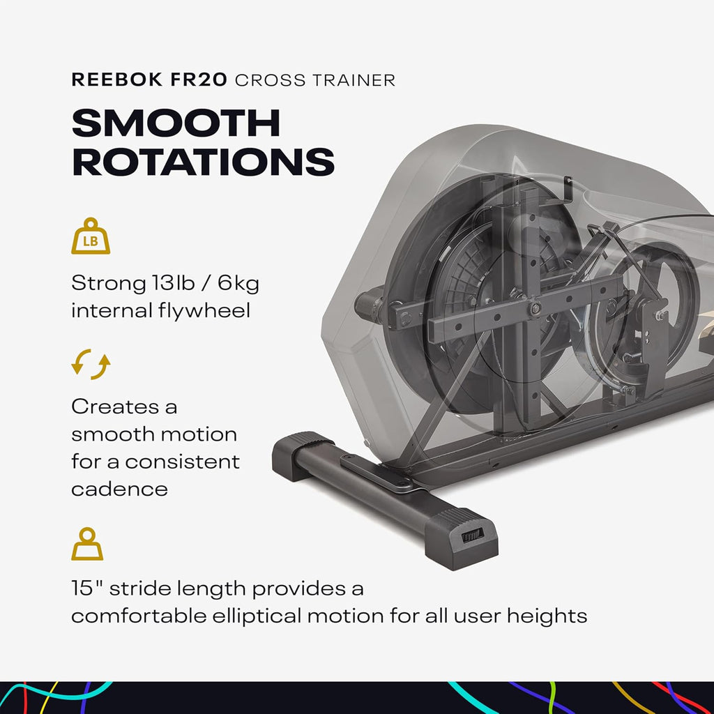 Reebok Elliptical Exercise Machine: Bluetooth Compatible Front Driven Cross Trainer