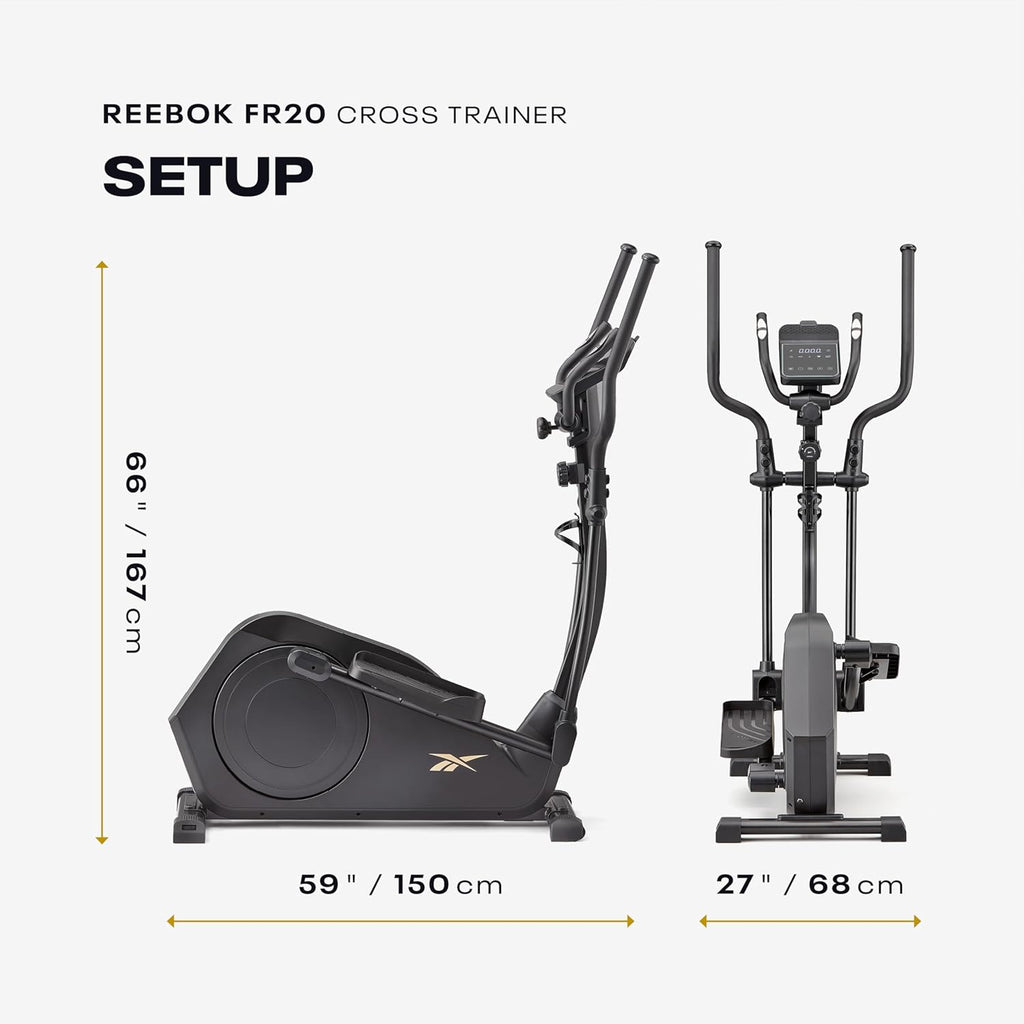 Reebok Elliptical Exercise Machine: Bluetooth Compatible Front Driven Cross Trainer