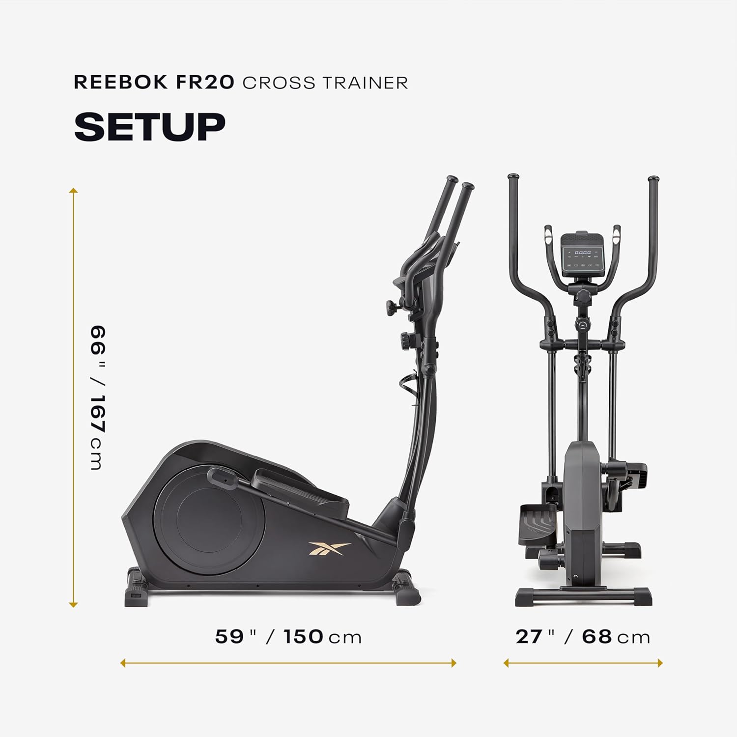 Reebok Elliptical Exercise Machine: Bluetooth Compatible Front Driven Cross Trainer