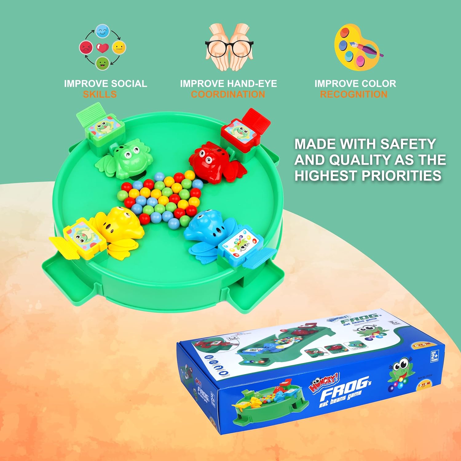 Toy Zone Frog Eat Beans Game-4 Players-61038