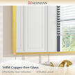 24 x 36 Inch Brushed Gold Mirror for Bathroom Rectangle Square Corner Modern Farmhouse Aluminum