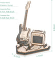 ROBOTIME 3D Puzzle for Kids Wooden Craft Kits DIY Model Guitar Kit to Build Brain Teaser Puzzle Toy TG605K