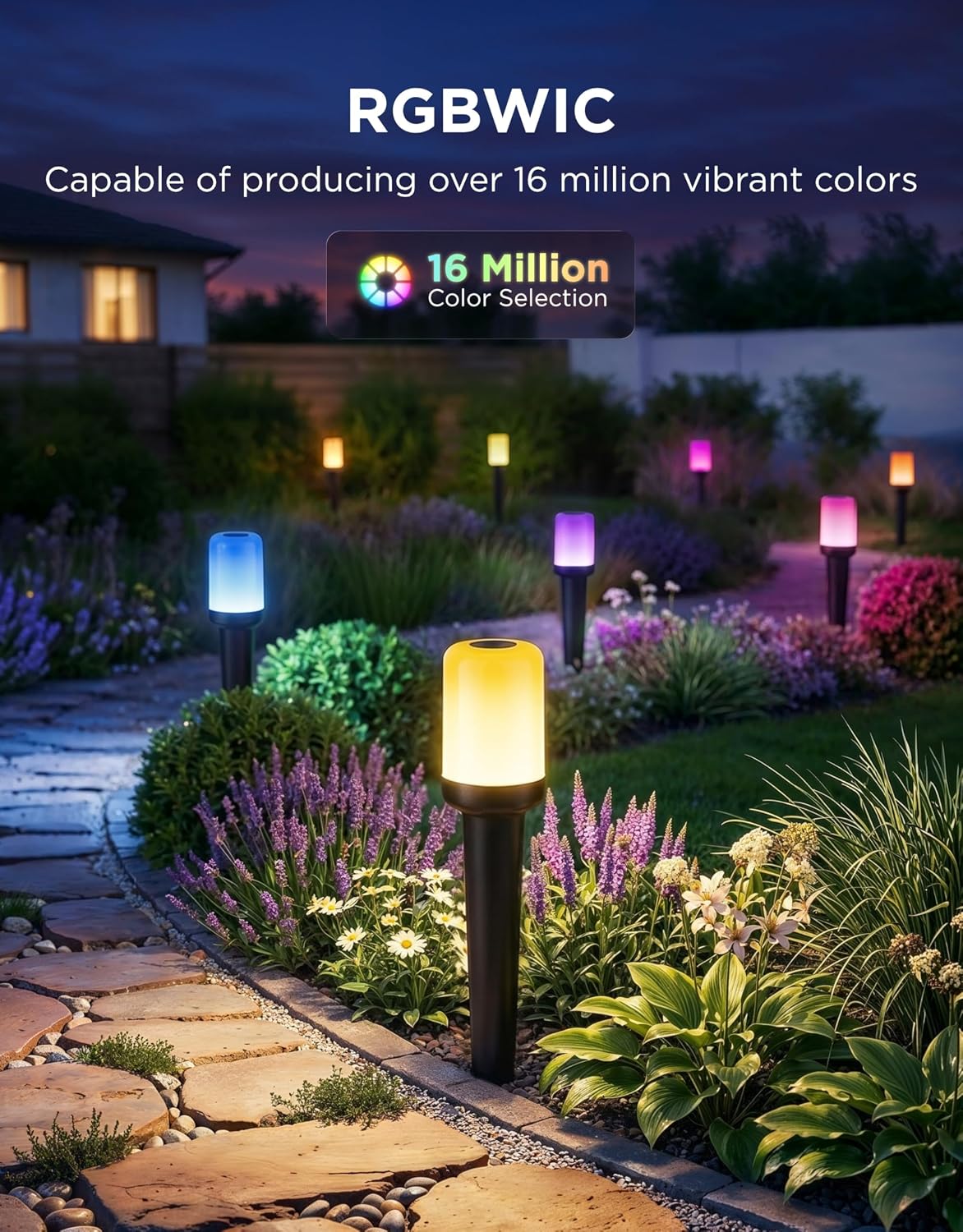 NEW/OPEN BOX Govee Outdoor Cylinder Pathway Lights, 8 Pack, 425 Lumens, IP67 Waterproof | 60+ Preset Scene Modes
