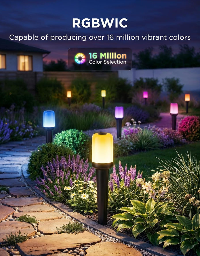 NEW/OPEN BOX Govee Outdoor Cylinder Pathway Lights, 8 Pack, 425 Lumens, IP67 Waterproof | 60+ Preset Scene Modes