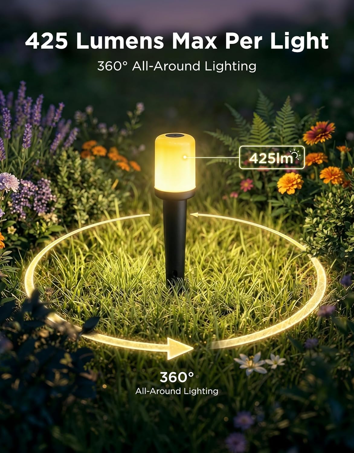 NEW/OPEN BOX Govee Outdoor Cylinder Pathway Lights, 8 Pack, 425 Lumens, IP67 Waterproof | 60+ Preset Scene Modes