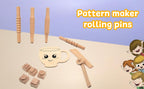 Little Genius Wooden Clay Stamp & Rolling Pins Set, 3 Years & Above, Preschool Toys
