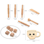 Little Genius Wooden Clay Stamp & Rolling Pins Set, 3 Years & Above, Preschool Toys