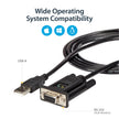 1-Port USB to Serial RS232 Adapter, FTDI DB9 Serial DCE Adapter Cable, Null Modem, USB 2.0 - TAA
