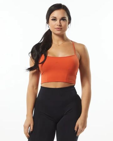 Alphalete Women's Ultrasoft  Y- Back Tank, Orange ,size XXXL