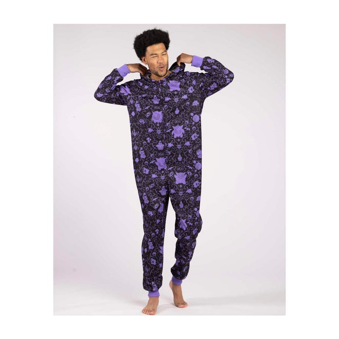 Pokemon center Gengar & Spooky Friends Pokémon Sweet Temptations Hooded One-Piece Pajamas - Adult