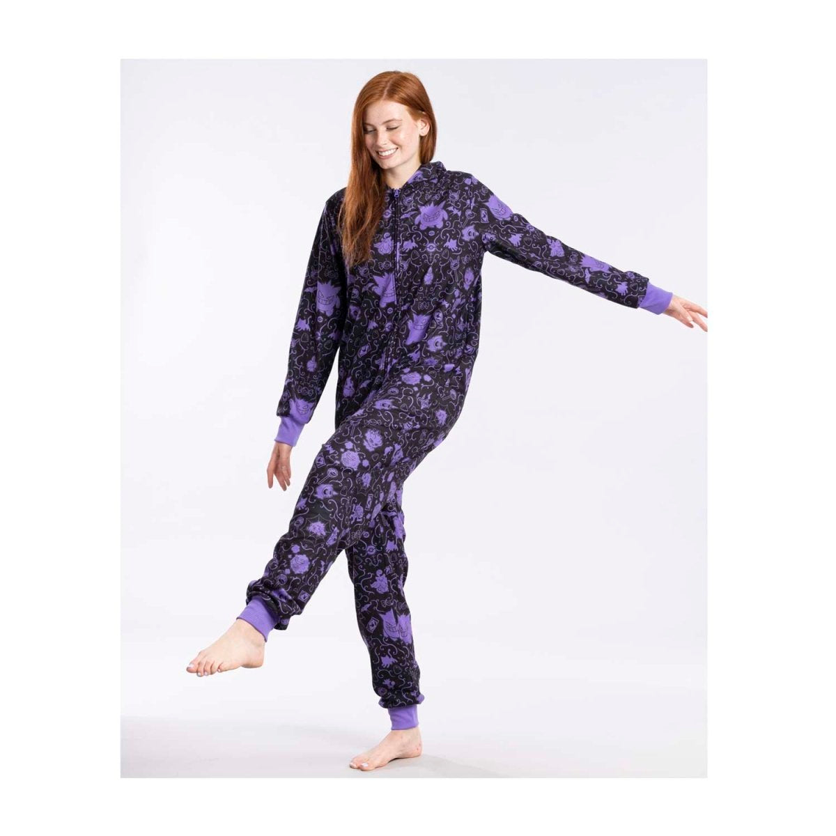 Pokemon center Gengar & Spooky Friends Pokémon Sweet Temptations Hooded One-Piece Pajamas - Adult