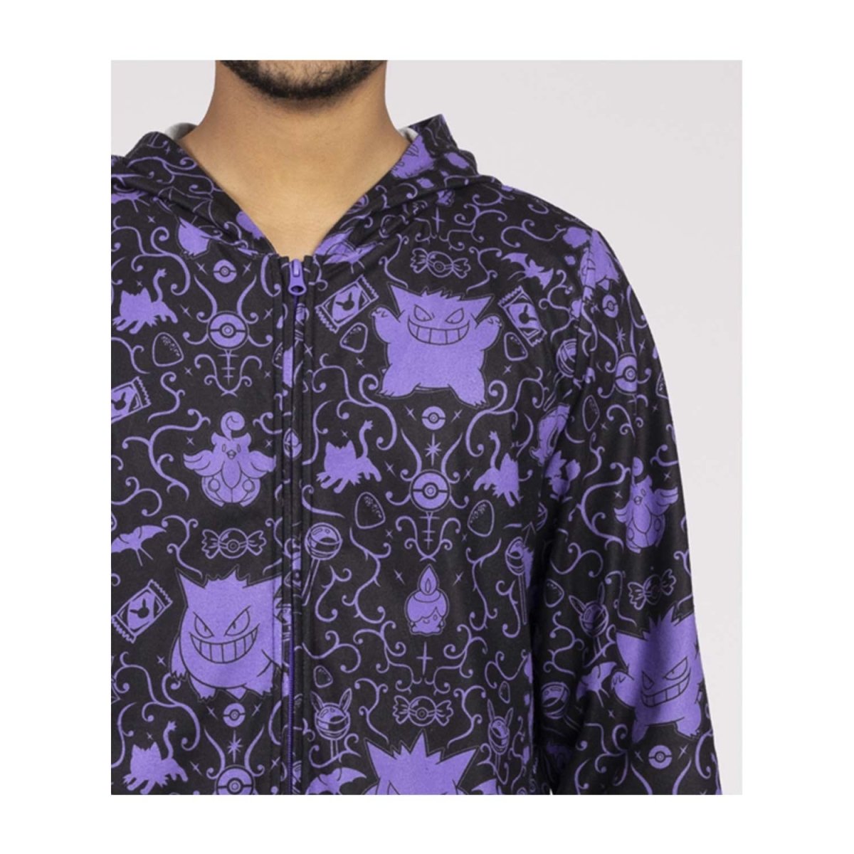 Pokemon center Gengar & Spooky Friends Pokémon Sweet Temptations Hooded One-Piece Pajamas - Adult
