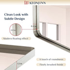 48” x 24” Brushed Nickel Mirror Silver Bathroom Mirror for Over Sink, Rounded Rectangle
