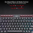 Redragon K515 Shiva RGB Membrane Gaming Keyboard, 98 Keys Mechanical-Feel Keyboard w/Smooth Linear Switch, On-Board Macro & Dedicated Multimedia Keys, Detachable Wrist Rest, Software Supported