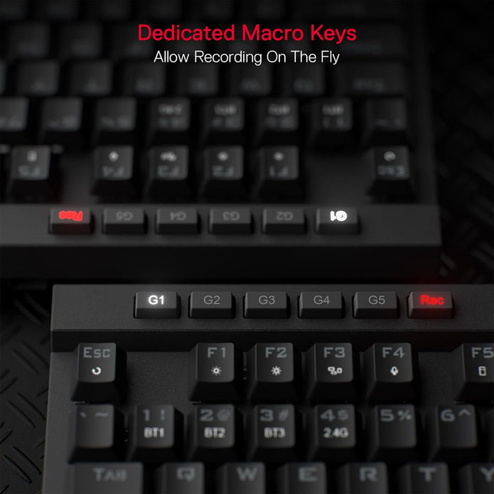 Redragon K580 Vata PRO Wireless RGB Gaming Keyboard, 3-Modes 104 Keys Mechanical Keyboard w/Hot-Swap Socket, Dedicated Media Controls & Onboard Macro Recording, Linear Red Switch