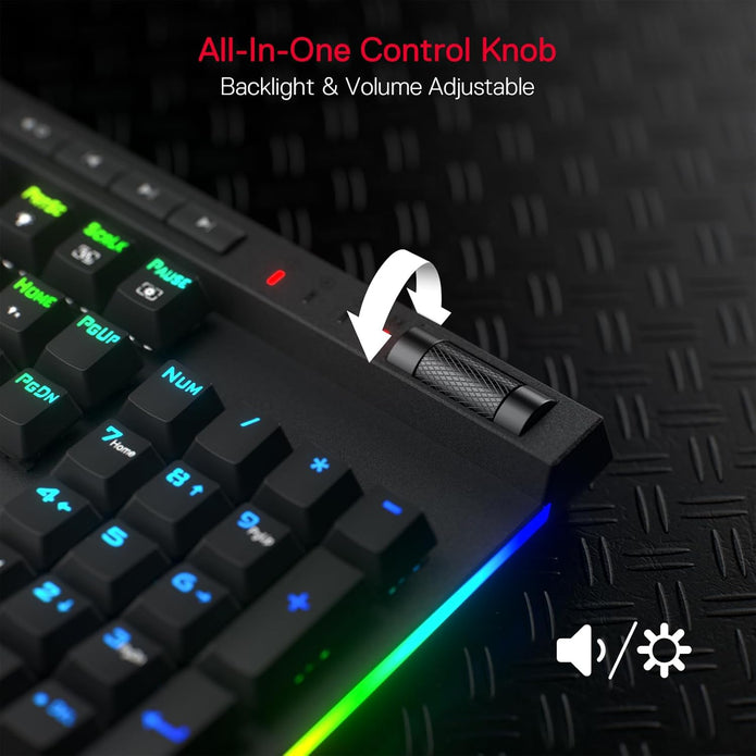 Redragon K580 Vata PRO Wireless RGB Gaming Keyboard, 3-Modes 104 Keys Mechanical Keyboard w/Hot-Swap Socket, Dedicated Media Controls & Onboard Macro Recording, Linear Red Switch