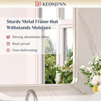 48” x 24” Brushed Nickel Mirror Silver Bathroom Mirror for Over Sink, Rounded Rectangle