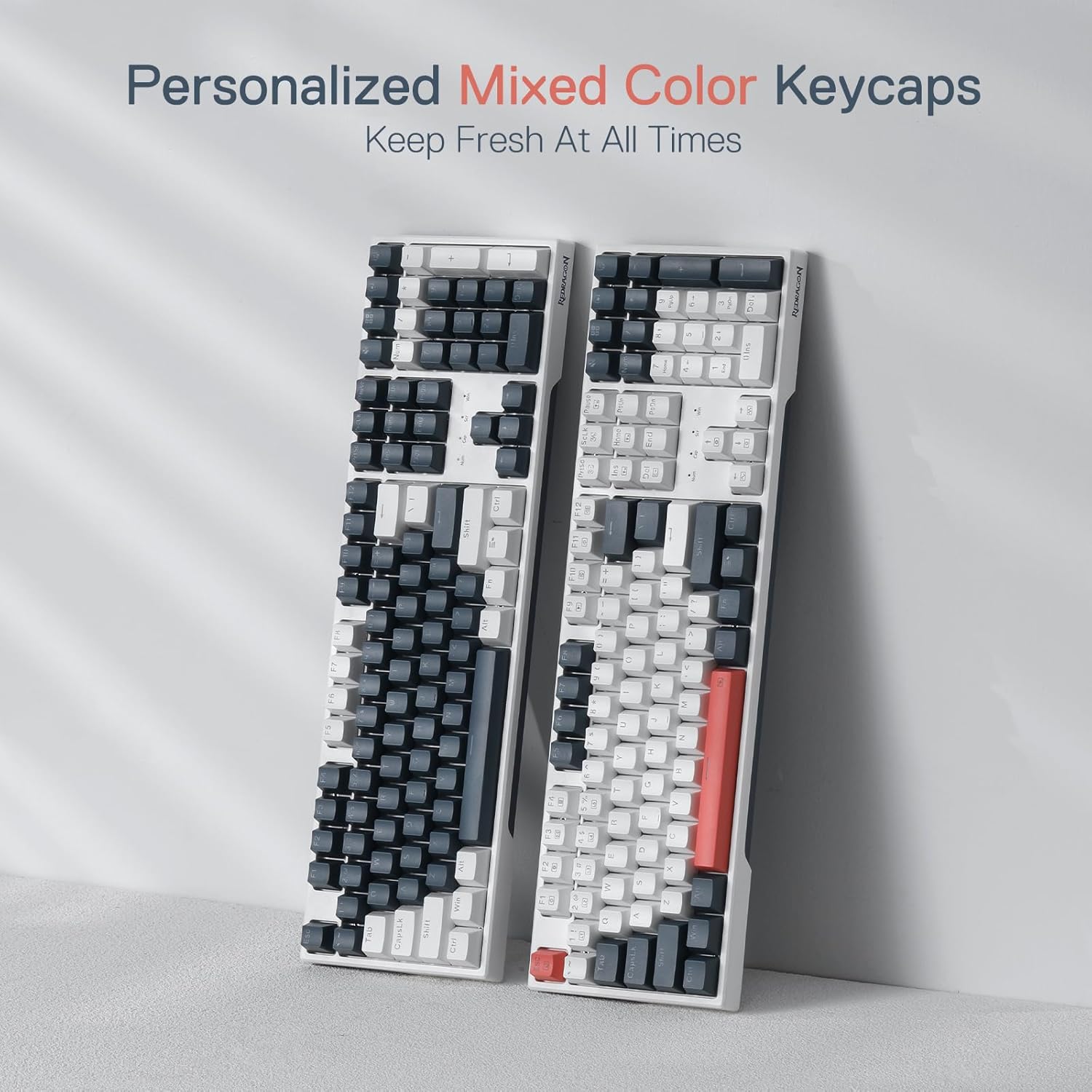 Redragon Trundle K668 RGB Gaming Keyboard, 108 Keys Wired Mechanical Keyboard w/Sound Absorbing Foams, Upgraded Hot-swappable Socket, Mixed Color Keycaps, Red Switch
