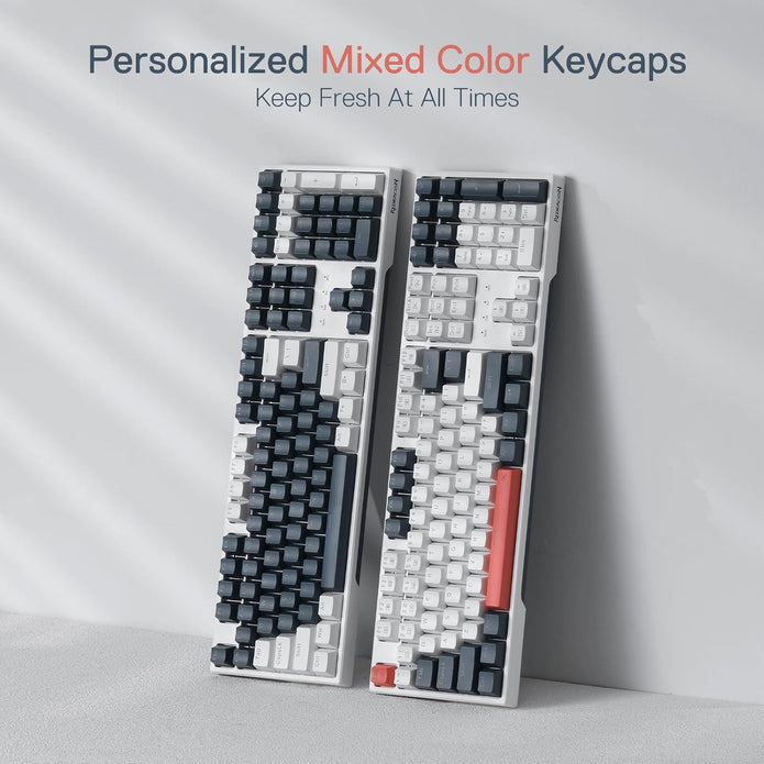 Redragon Trundle K668 RGB Gaming Keyboard, 108 Keys Wired Mechanical Keyboard w/Sound Absorbing Foams, Upgraded Hot-swappable Socket, Mixed Color Keycaps, Red Switch