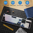 Redragon Wyvern K689 Wired Gasket RGB Gaming Keyboard, 104 Keys + Extra 4 Hotkeys Mechanical Keyboard w/Upgraded Hot-swappable Socket, 5-Layer Noise Dampening, Mixed Color Keycaps, Custom Linear Switch