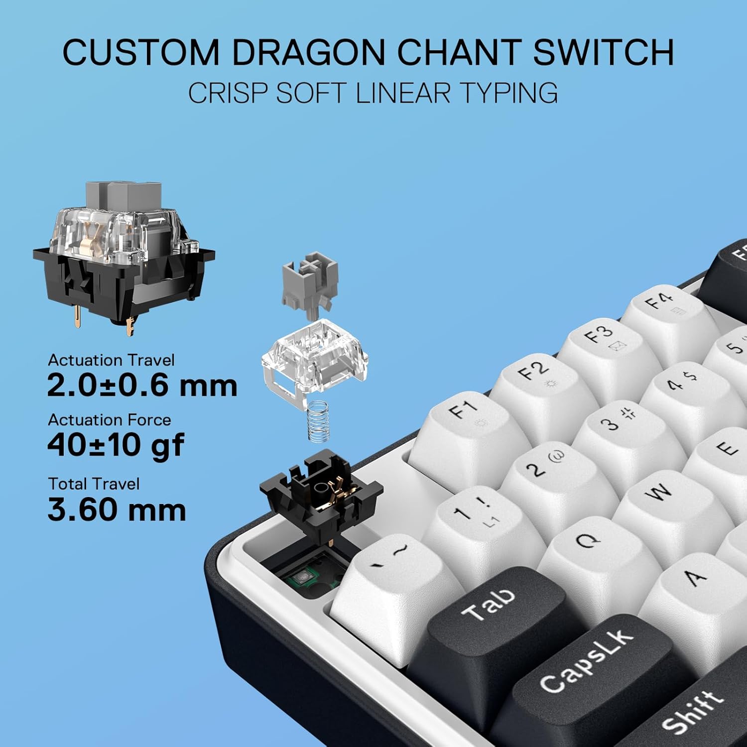 Redragon Wyvern K689 Wired Gasket RGB Gaming Keyboard, 104 Keys + Extra 4 Hotkeys Mechanical Keyboard w/Upgraded Hot-swappable Socket, 5-Layer Noise Dampening, Mixed Color Keycaps, Custom Linear Switch