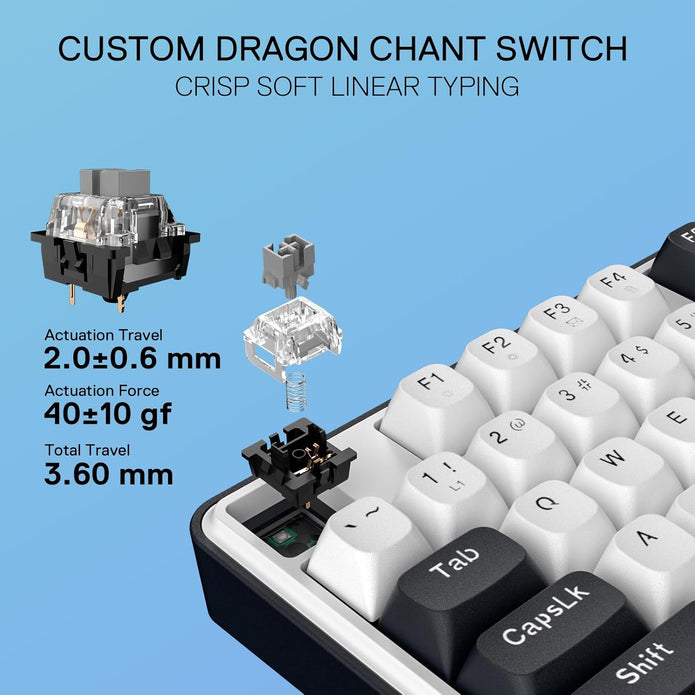 Redragon Wyvern K689 Wired Gasket RGB Gaming Keyboard, 104 Keys + Extra 4 Hotkeys Mechanical Keyboard w/Upgraded Hot-swappable Socket, 5-Layer Noise Dampening, Mixed Color Keycaps, Custom Linear Switch