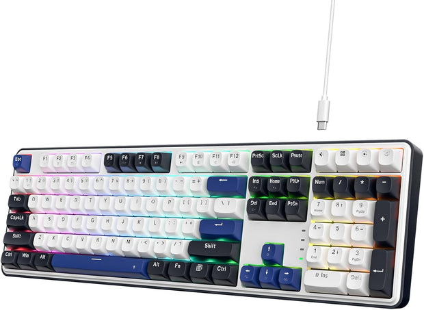 Redragon Wyvern K689 Wired Gasket RGB Gaming Keyboard, 104 Keys + Extra 4 Hotkeys Mechanical Keyboard w/Upgraded Hot-swappable Socket, 5-Layer Noise Dampening, Mixed Color Keycaps, Custom Linear Switch